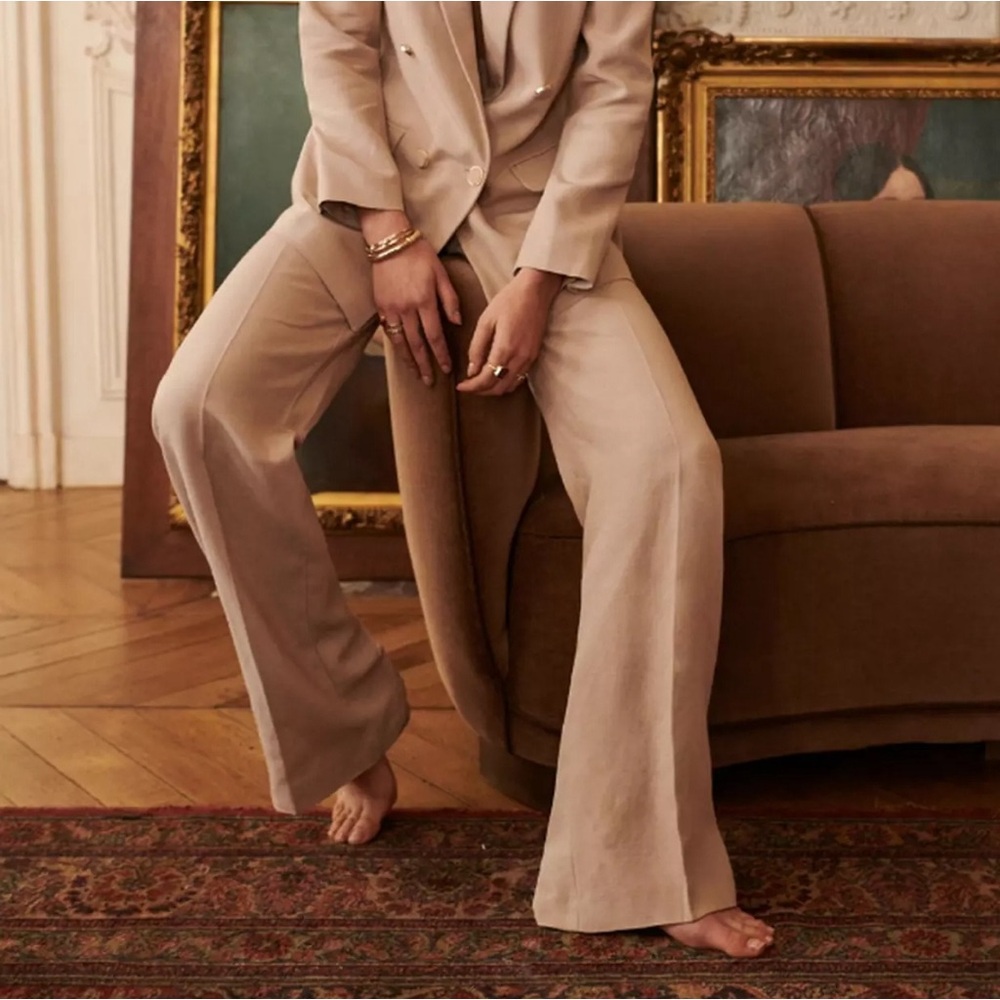 Sezane Martin trousers in beige in size 36